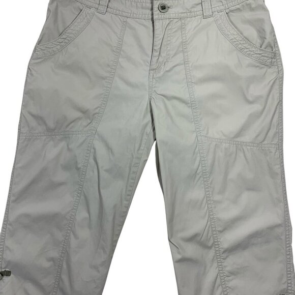 COLUMBIA Woman’s Cargo Capri cropped Pants beige  sz 6 - Picture 9 of 14